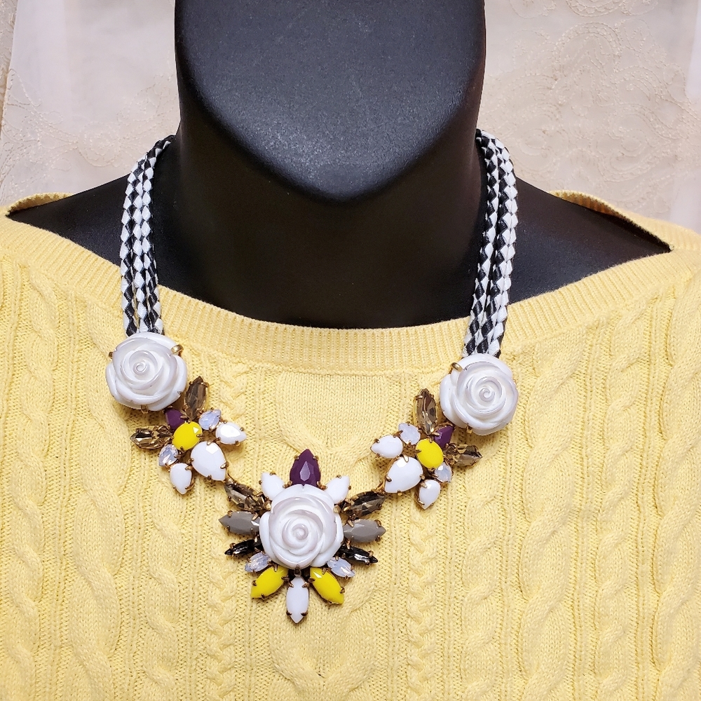 J. Crew Rose Statement Necklace